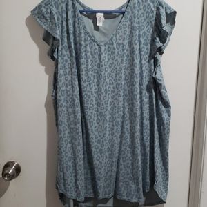 3xl animal print blouse